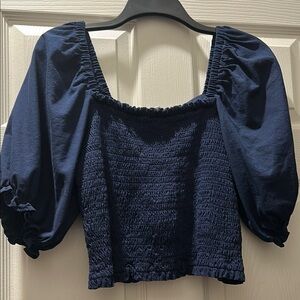 Loft Navy Blue Crop Top